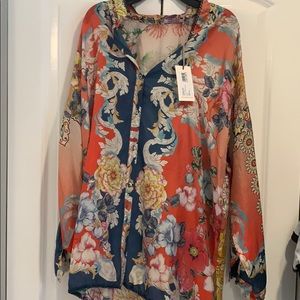 NWT size large Johnny Was floral blouse